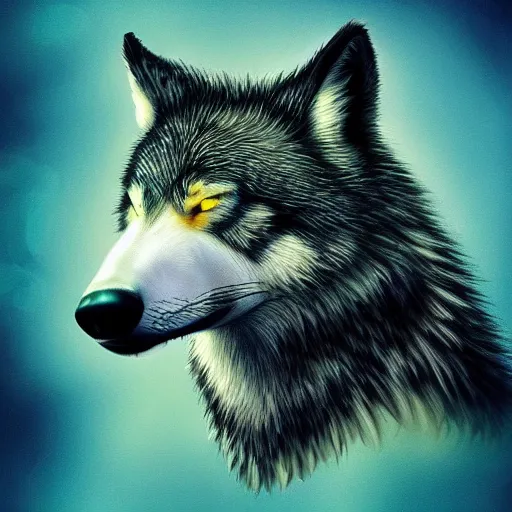 Image similar to a wolf eagle!! hybrid, bold natural colors, masterpiece, trending on artstation, photograph