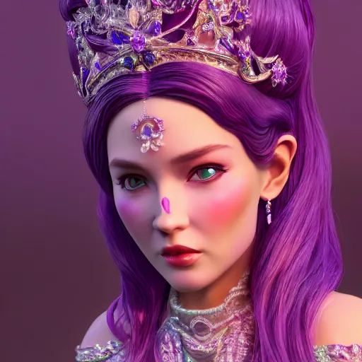 Image similar to wonderful princess of amethyst with fair skin, ornate 8 k gorgeous intricate detailed, accent lighting, dramatic light, octane render