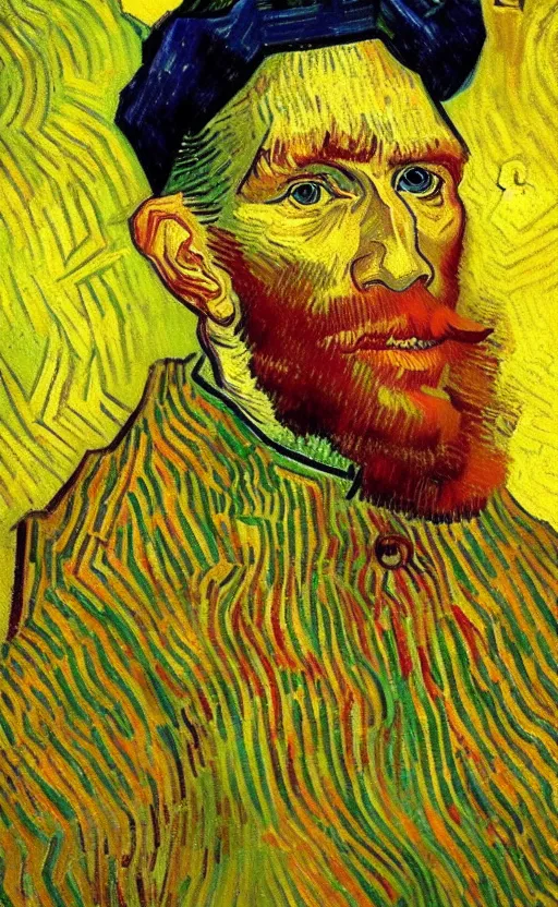 Image similar to detailed expressionist!! oil painting masterpiece portrait of an ancient king!! by van gogh, 8 k resolution, smooth, sharp focus, matte painting, beautiful masterpiece expressionist painting