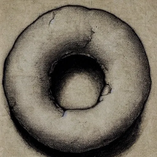 Image similar to anatomical sketch of a doughnut by leonardo da vinci