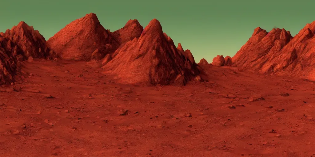Image similar to busts of queens and empresses carved into a red mountain range on mars, sci - fi, landscape, fantasy