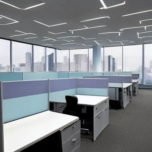 Image similar to a futuristic office,