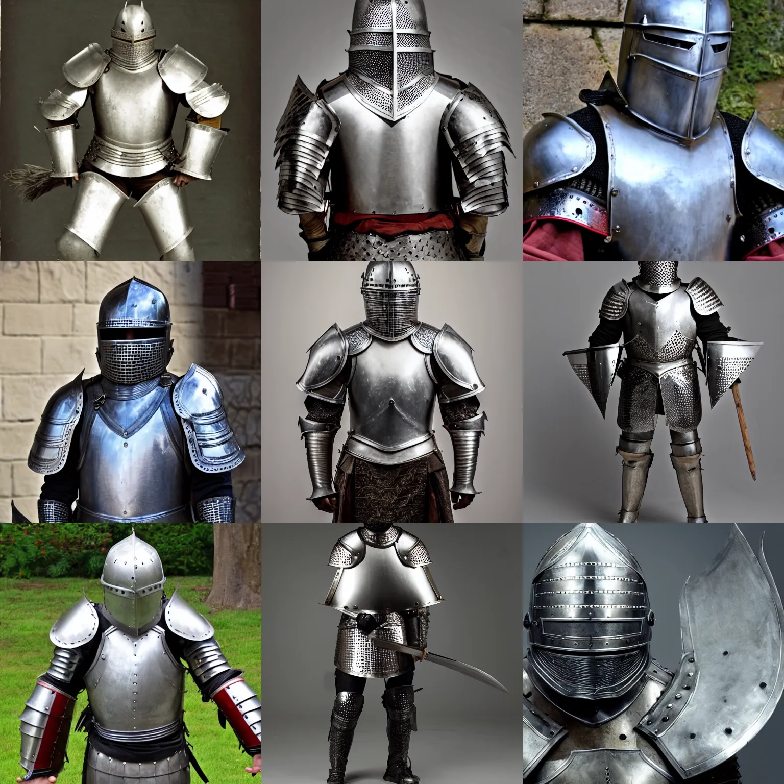 Prompt: A knight wearing full plate armor
