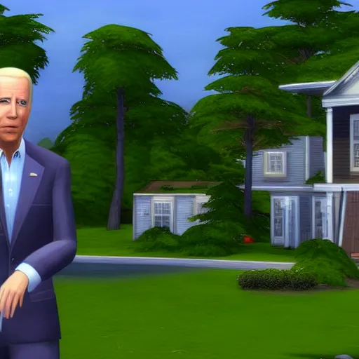 Image similar to joe biden as a character in the sims 3