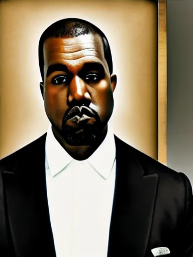 Prompt: official portrait of president kanye west, photograph