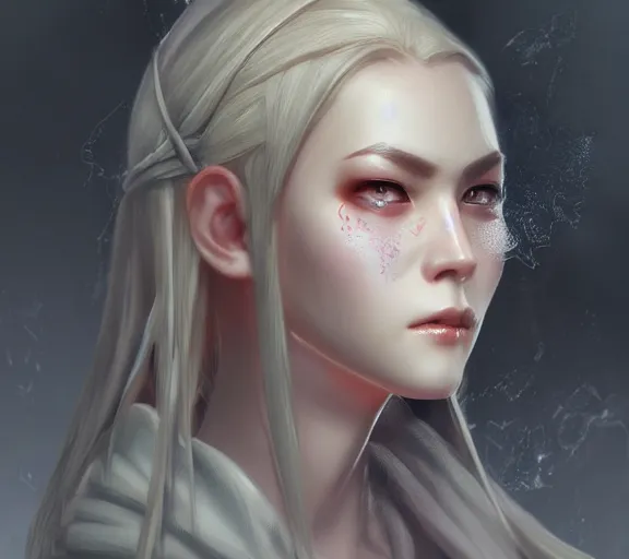 Prompt: high fantasy female character profile realistic concept art by hao zeng-H 832