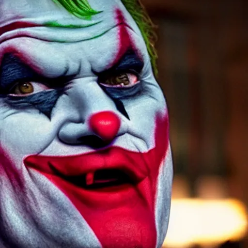 Image similar to stunning awe inspiring chris farley as the joker movie still 8 k hdr atmospheric lighting