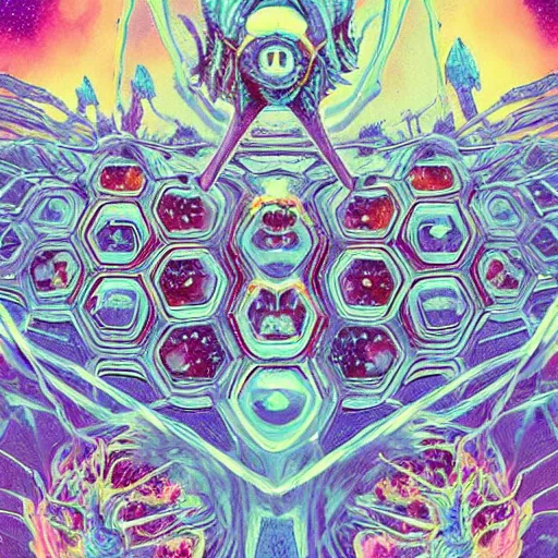 Prompt: giant 🎇 ice deadly virus, mitosis, evolution, mutation, nuclei, telophase, dna, quantum realm, symmetrical, vicious, deadly, habitable planet, angry, poisonous, zombie dragon, monster, scary, immune, hunter, kaleidoscope pastiche by Beeple, pastiche by Victor Ngai, Precise and Intricate Linework, Art Nouveau Cosmic 4k spray painted graffiti featured on 500px ,CGSociety, Dandelion and Peach color scheme