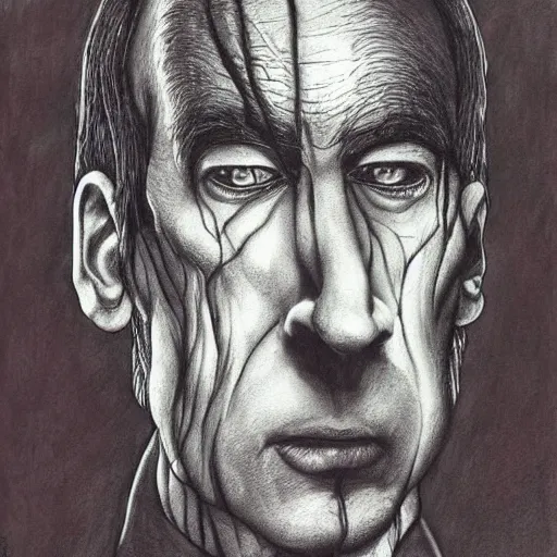 Prompt: horrifying image of saul goodman drawn by junji ito, horror art, very detailed art, junji ito, zdislav beksinski