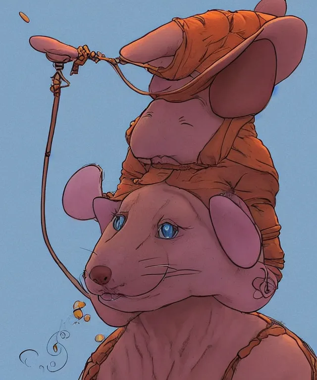 Prompt: the selfless female anthropomorphic mouse midwife. her wardrobe is complicated in the style of jean giraud in the style of moebius trending on artstation deviantart pinterest photorealistic hd 8 k highlights and shadow detailed high resolution