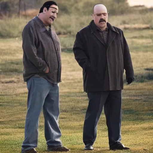 Prompt: tony soprano and walter white being happy friends together t