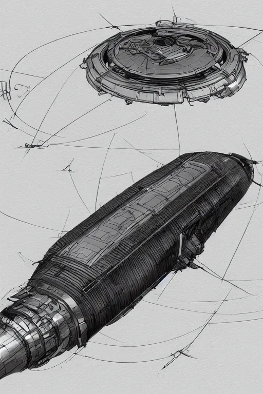 Prompt: a design project of a warp drive, sketch, detailed project, industrial, high quality, highly detailed, 8 k, sci fi, realistic, sketchbook, concept art, functional