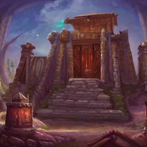 Prompt: The sumerian temple, art by World of Warcraft Art Direction, art station, concept art,