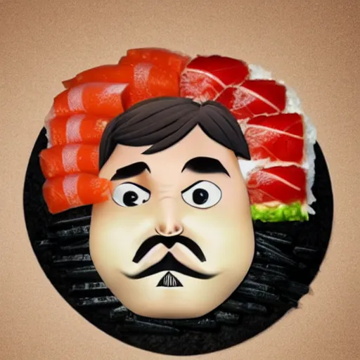 Image similar to jack black made of sushi