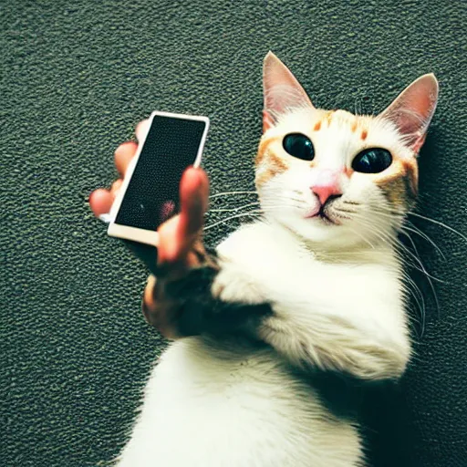 Image similar to selfie of a funny cat