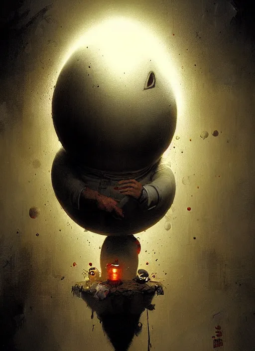 Image similar to portrait of light nightmares humpty dumpty by greg rutkowski