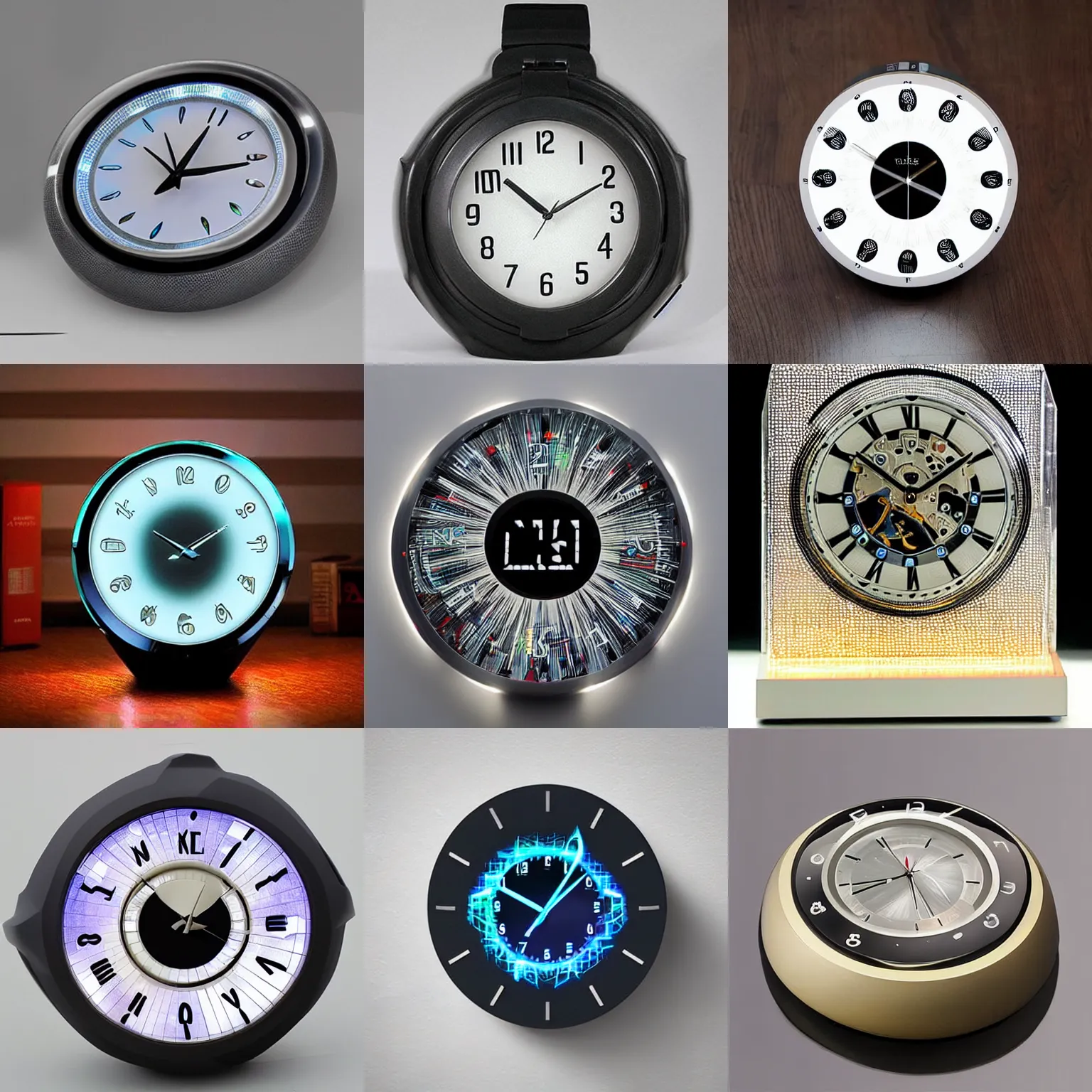 Prompt: A futuristic pocket clock, highly detailed, LEDs, sharp, realistic, masterpiece