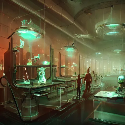 futuristic science lab