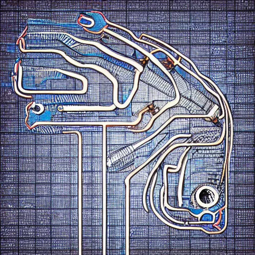 Image similar to liver anatomy concept art, blue print, texture of electronic circuit, intricate details, da vinci