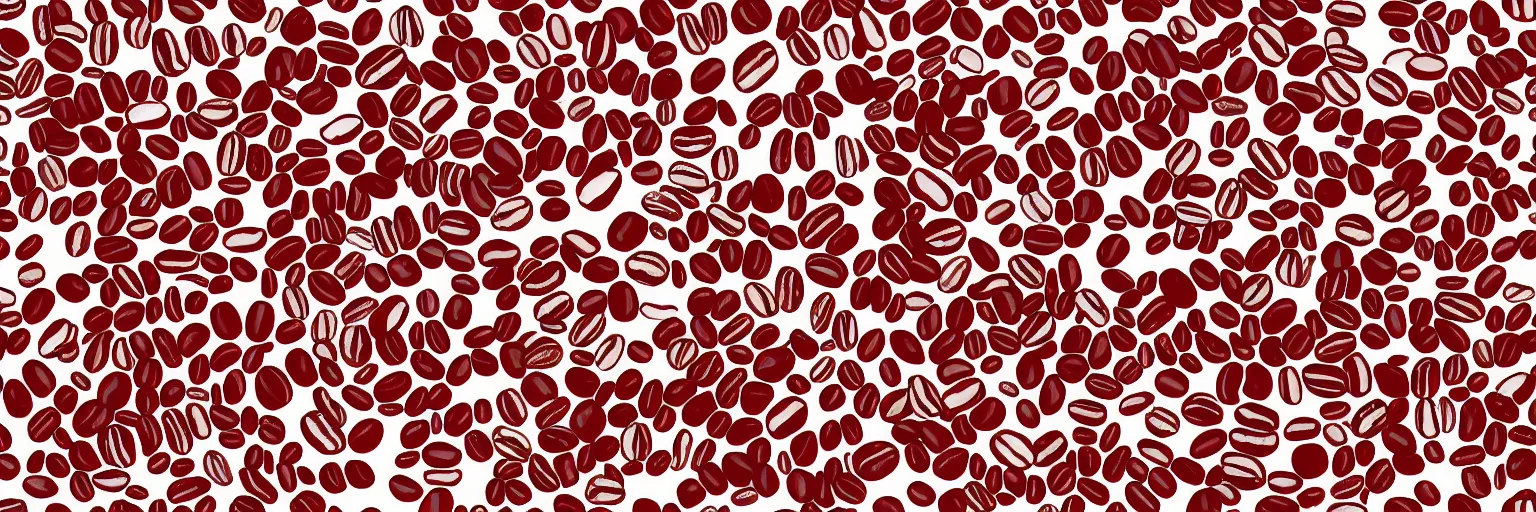 Image similar to seamless pattern design, coffee and band, simple, red and white,