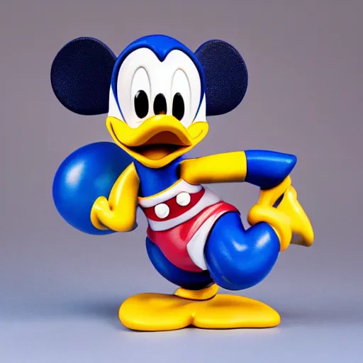 Prompt: disney, donald duck, figurine, detailed product photo