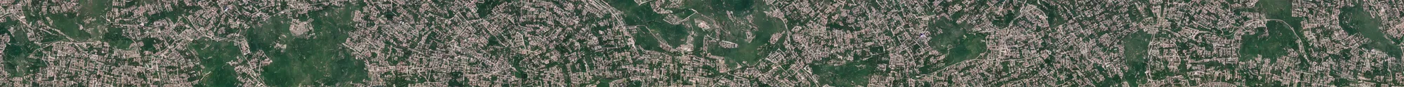 Image similar to satellite view of a town shaped like an alligator