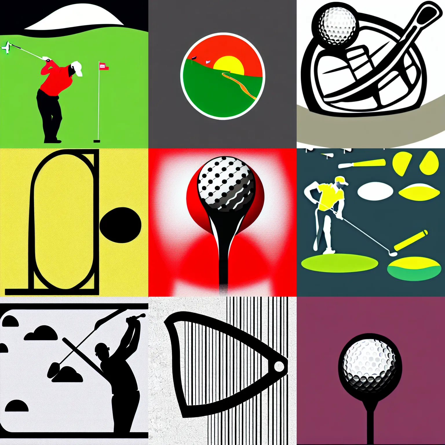 Prompt: modern vector, golf, svg art