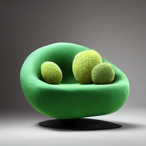 Prompt: an armchair in the shape of an avocado