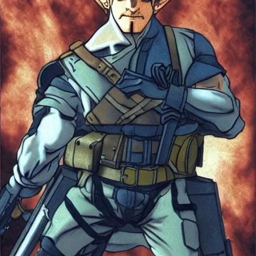 Prompt: Solid Snake in the Legend of Zelda: Ocarina of Time