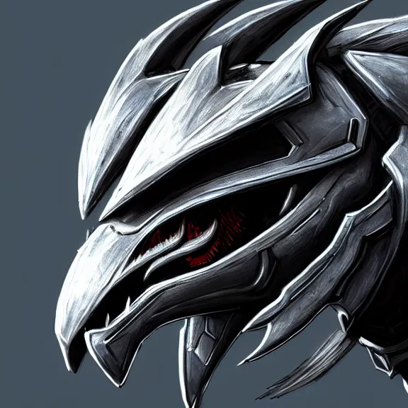 Image similar to high quality close up headshot of a cute beautiful stunning robot anthropomorphic female dragon, with sleek silver armor, a black OLED visor over the eyes, facing the camera, high quality maw open and about to eat you, you being dragon food, the open maw being detailed and soft, highly detailed digital art, furry art, anthro art, sci fi, warframe art, destiny art, high quality, 3D realistic, dragon mawshot, maw art, furry mawshot, macro art, dragon art, Furaffinity, Deviantart