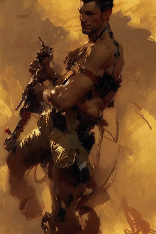 Image similar to attractive man, painting by gaston bussiere, craig mullins, j. c. leyendecker, yoji shinkawa