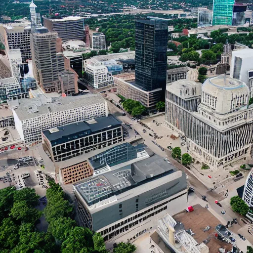 Prompt: Madison Wisconsin from above helicopter 2022 DSLR 4k