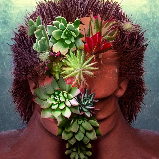 Prompt: succulents and cactus growing inside a human head side on made out of glass, 8 k detailed photograph, unreal engine, trending on artstation, award winning, emotional surrealist art, very very beautiful