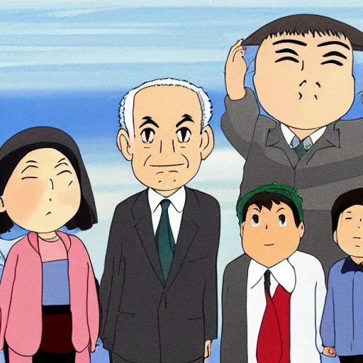 Image similar to benjamin netanyahu by studio ghibli