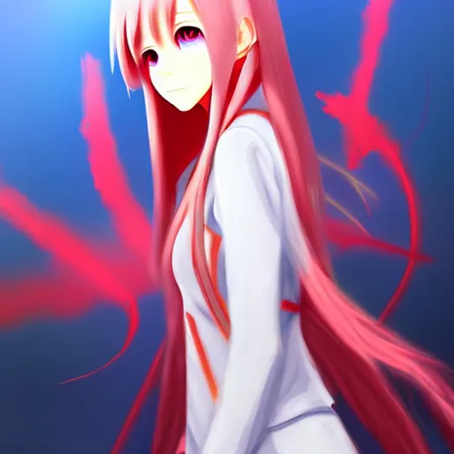 Image similar to zero two, anime, digital painting, artstation, trending on artstation, devian art, 4 k, hd