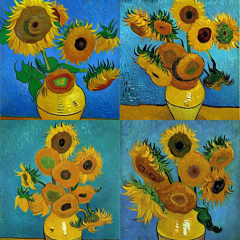 Prompt: Sunflowers painting by Van Gogh