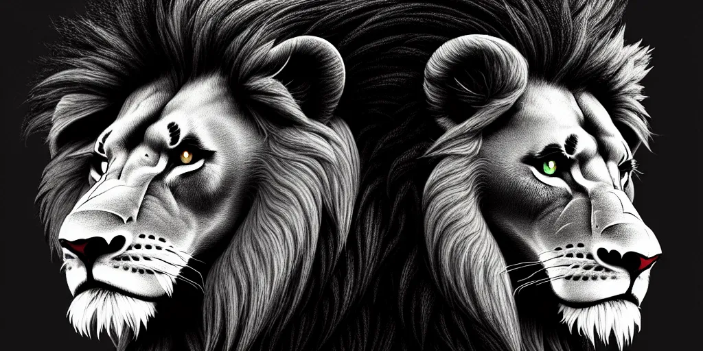 Prompt: game asset of unique lion heads on black background, finely detailed features, closeup at the face, sharp focus, perfect art, city background, cinematic lighting, intricate, anime, illustration, artstation, trending on pixiv fanbox, painted by greg rutkowski, studio ghibli, yoji shinkawa, hayao miyazaki, mappa, 4 k