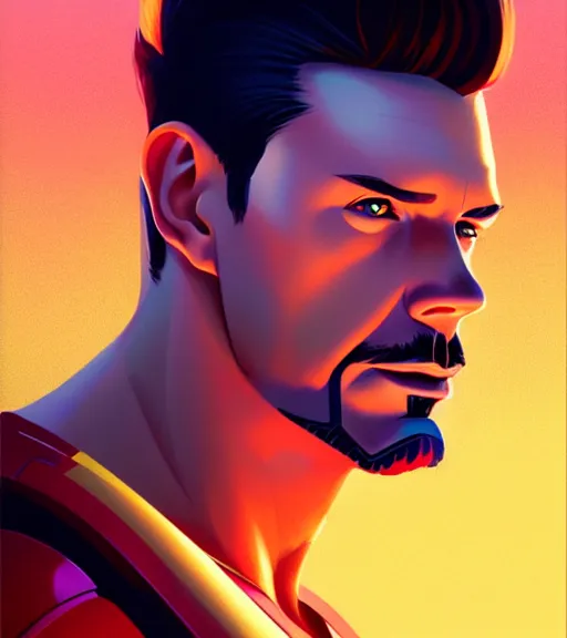 Prompt: icon stylized minimalist adam scott as iron man, loftis, cory behance hd by jesper ejsing, by rhads, makoto shinkai and lois van baarle, ilya kuvshinov, rossdraws global illumination