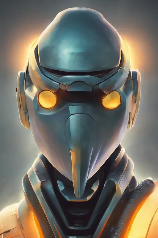 Image similar to epic mask helmet robot ninja portrait stylized as fornite style game design fanart by concept artist gervasio canda, behance hd by jesper ejsing, by rhads, makoto shinkai and lois van baarle, ilya kuvshinov, rossdraws global illumination radiating a glowing aura global illumination ray tracing hdr render in unreal engine 5