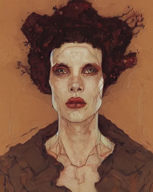 Image similar to portrait of a hive mind by greg rutkowski in the style of egon schiele