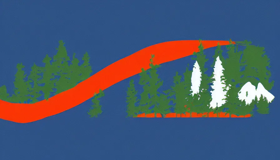 Image similar to A minimalist flag representing Idaho's Salmon River mountain valley, vector graphic, vexillology, cobalt, spruce, and white color scheme,