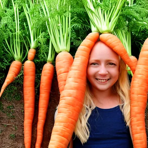 Prompt: a carrot person