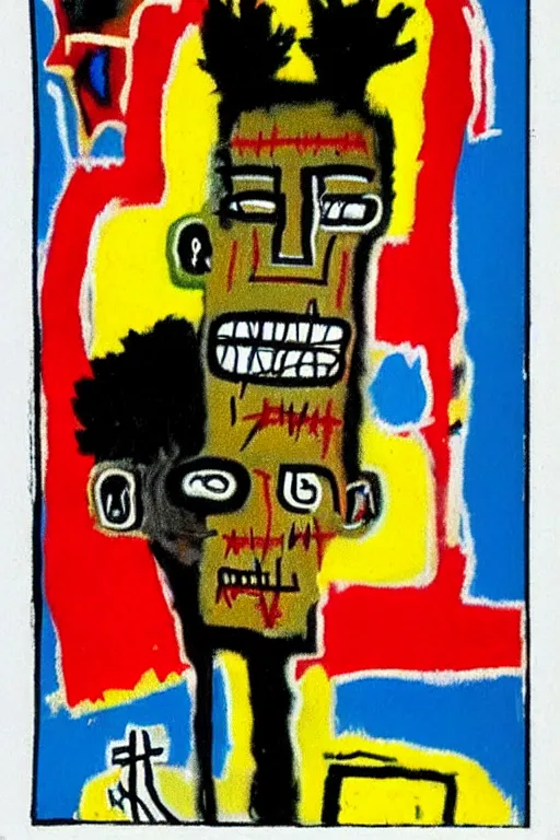 Image similar to Basquiat tarot card The Hanged Man