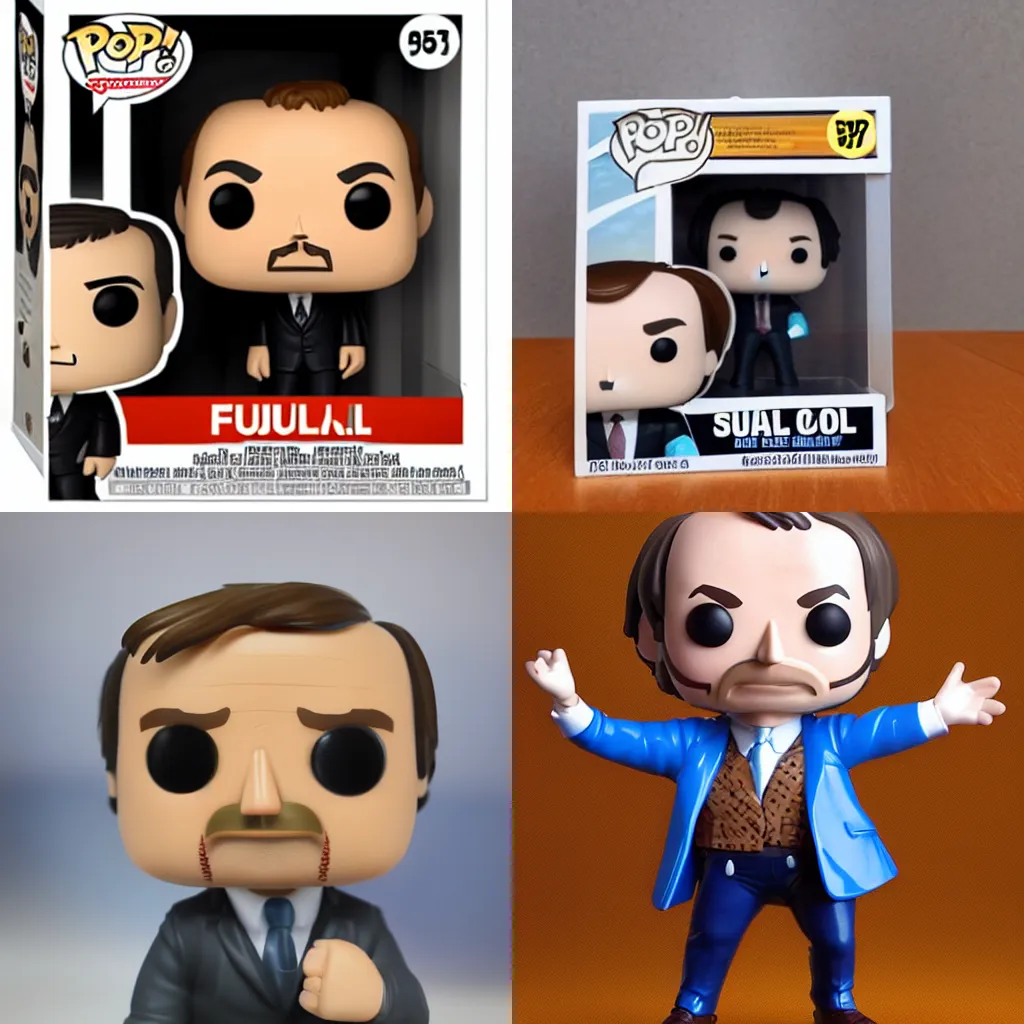 Prompt: Funko Pop Of Saul Goodman, Photorealistic