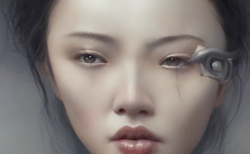 Prompt: zhang ziyi, soft grey and blue natural light, intricate, digital painting, artstation, concept art, smooth, sharp focus, illustration, art by greg rutkowski and luis rollo and uang guangjian and gil elvgren, symmetry!