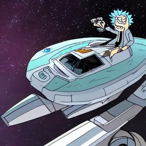 Prompt: rick sanchez's spaceship in real life