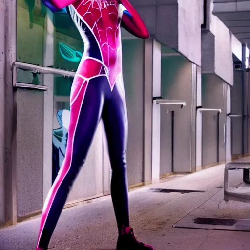 Image similar to Spider Gwen photoshoot