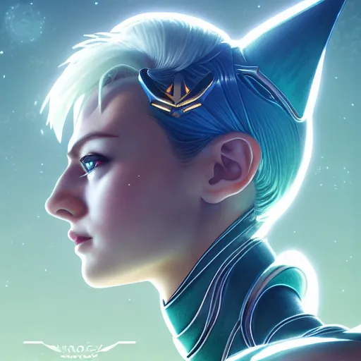 Image similar to symmetry!! portrait of sailor uranus! alien in the style of horizon zero dawn, machine face, intricate, elegant, highly detailed, digital painting, artstation, concept art, smooth, sharp focus, illustration, art by artgerm and ross tran and greg rutkowski and alphonse mucha, 8 k