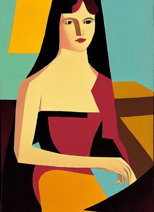 Image similar to a portrait of a pretty young lady by aaron douglas