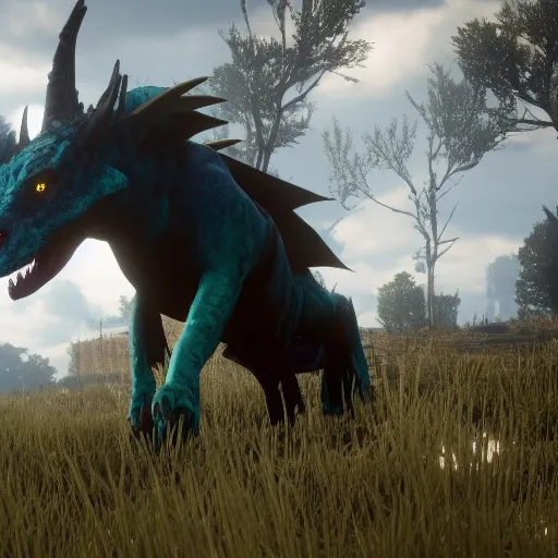 Image similar to Film still of the Ender Dragon, from Red Dead Redemption 2 (2018 video game)